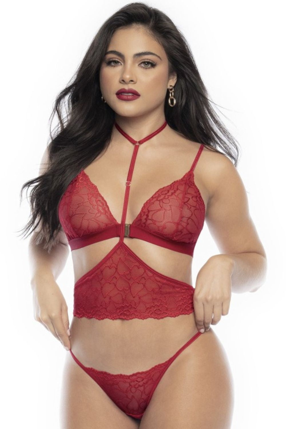 Ensemble 3 pièces dentelle rouge - Mapalé Image principale du produit