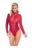 Body à manches rouge serpent - Cottelli