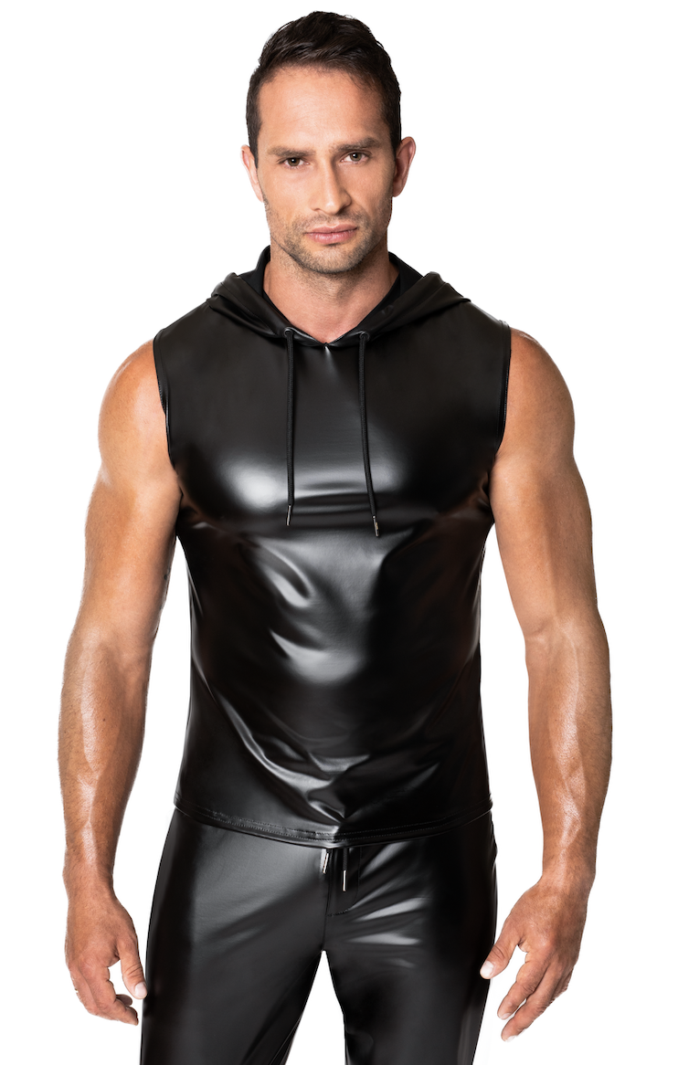 Débardeur en wetlook à capuche -Noir Handmade Image principale du produit