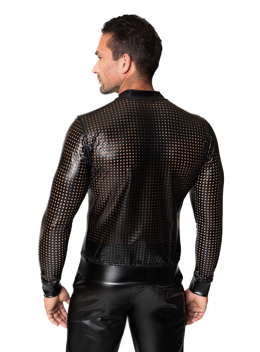 Veste ajourée en wetlook - Noir Handmade