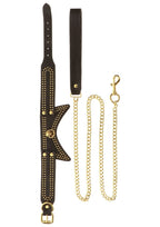 laisse + collier noirs avec clous  - taboom
