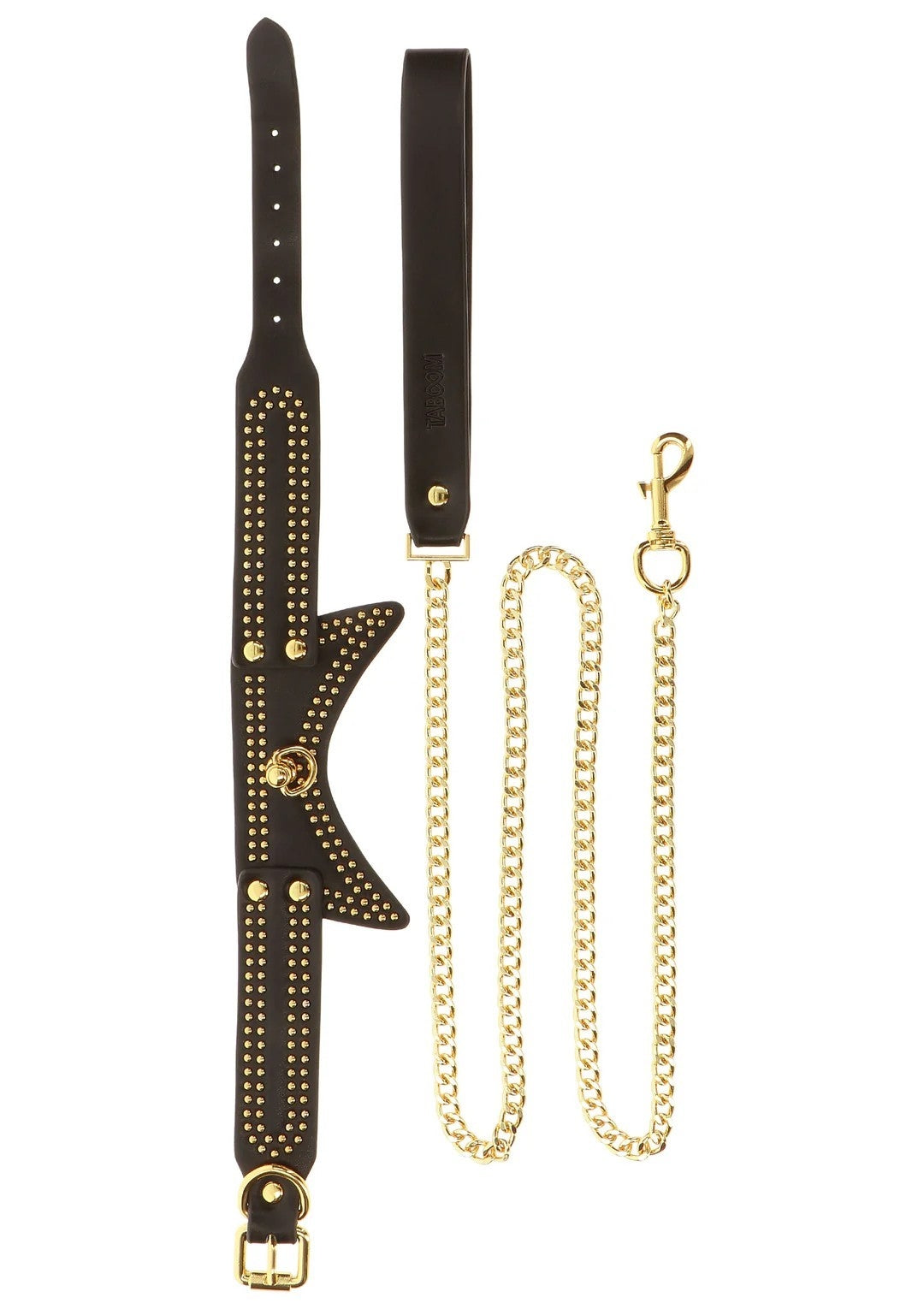 laisse + collier noirs avec clous  - taboom