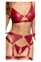 Ensemble mat rouge avec attaches - cottelli