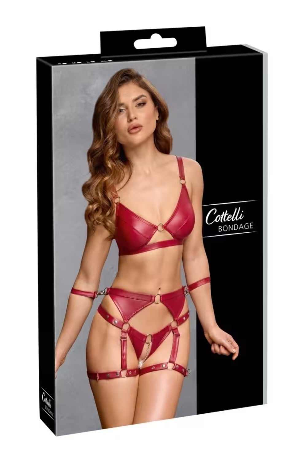 Ensemble mat rouge avec attaches - cottelli