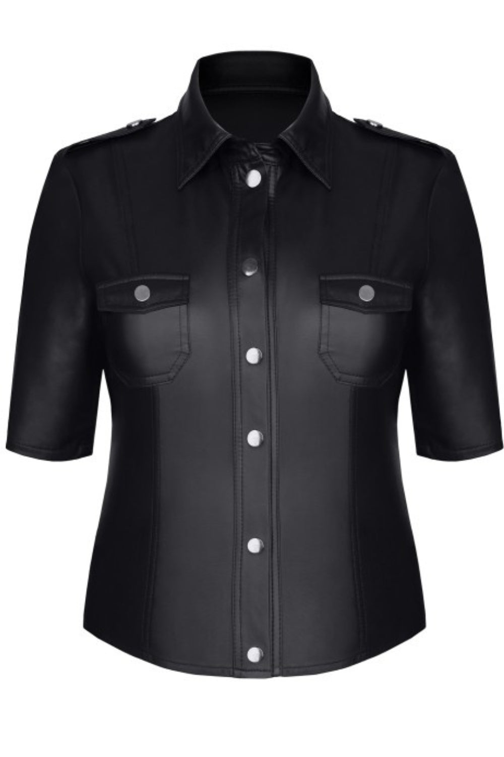 Chemise classique wetlook - Demoniq