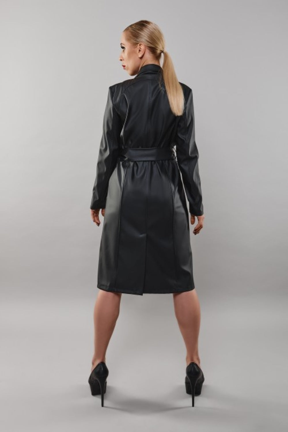 Manteau élégant classique éco cuir - Demoniq