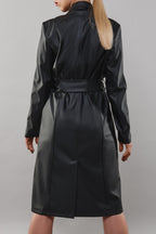 Manteau élégant classique éco cuir - Demoniq