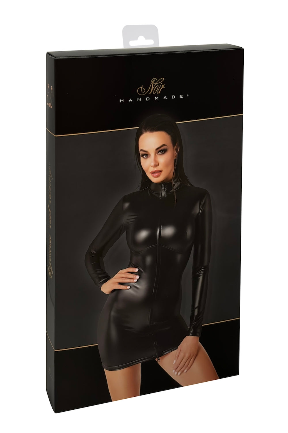 Robe courte wetlook chimera - Noir Handmade