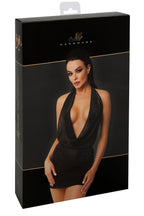 Robe courte brillante transparente Luminera - Noir Handmade