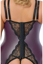 Ensemble guêpière dentelle violet mat avec bijoux - Cottelli