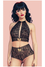 Culotte perle dentelle et nœud doré - Bracli