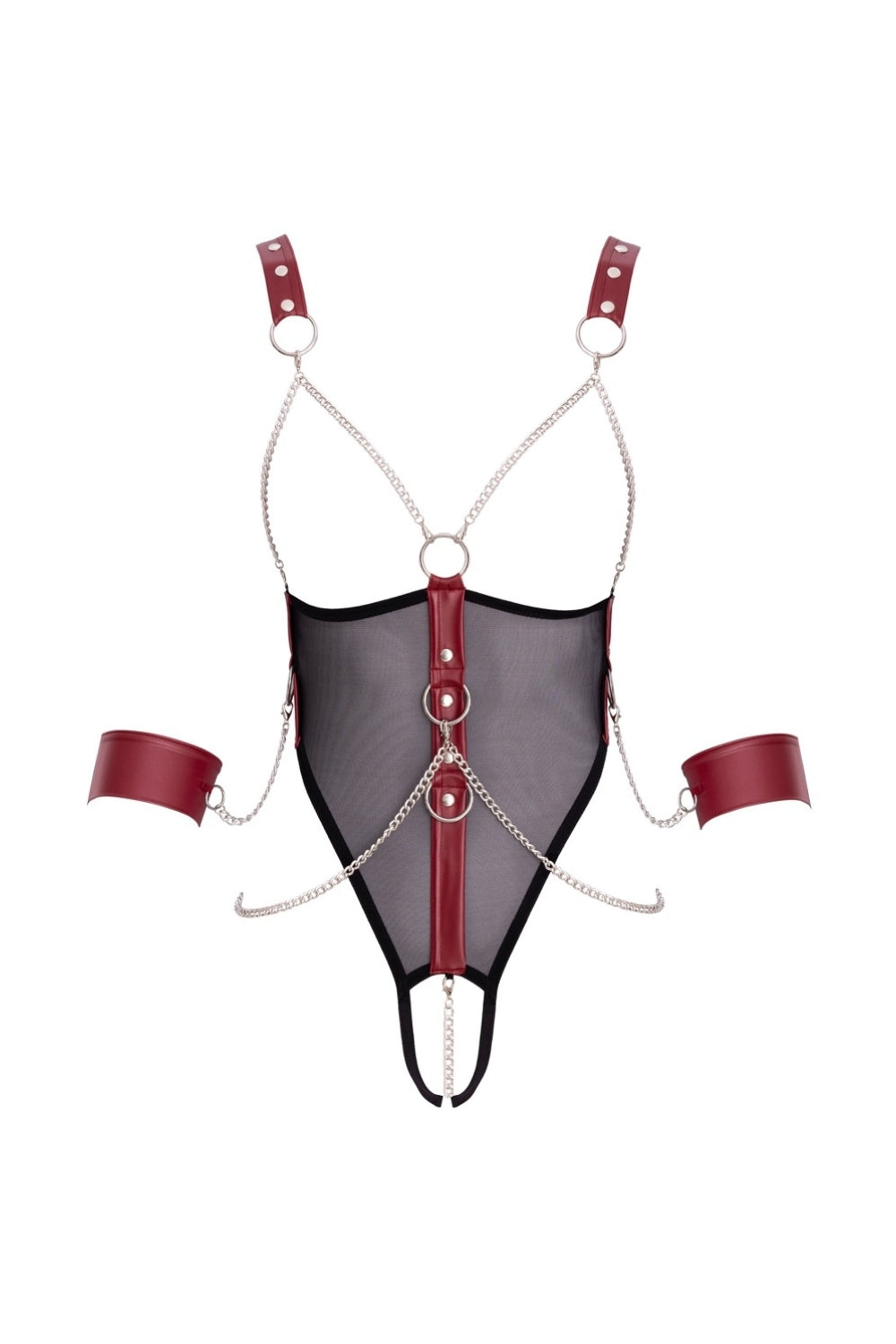 Body ouvert avec accessoires souples et chaînes amovibles - Cottelli Bondage