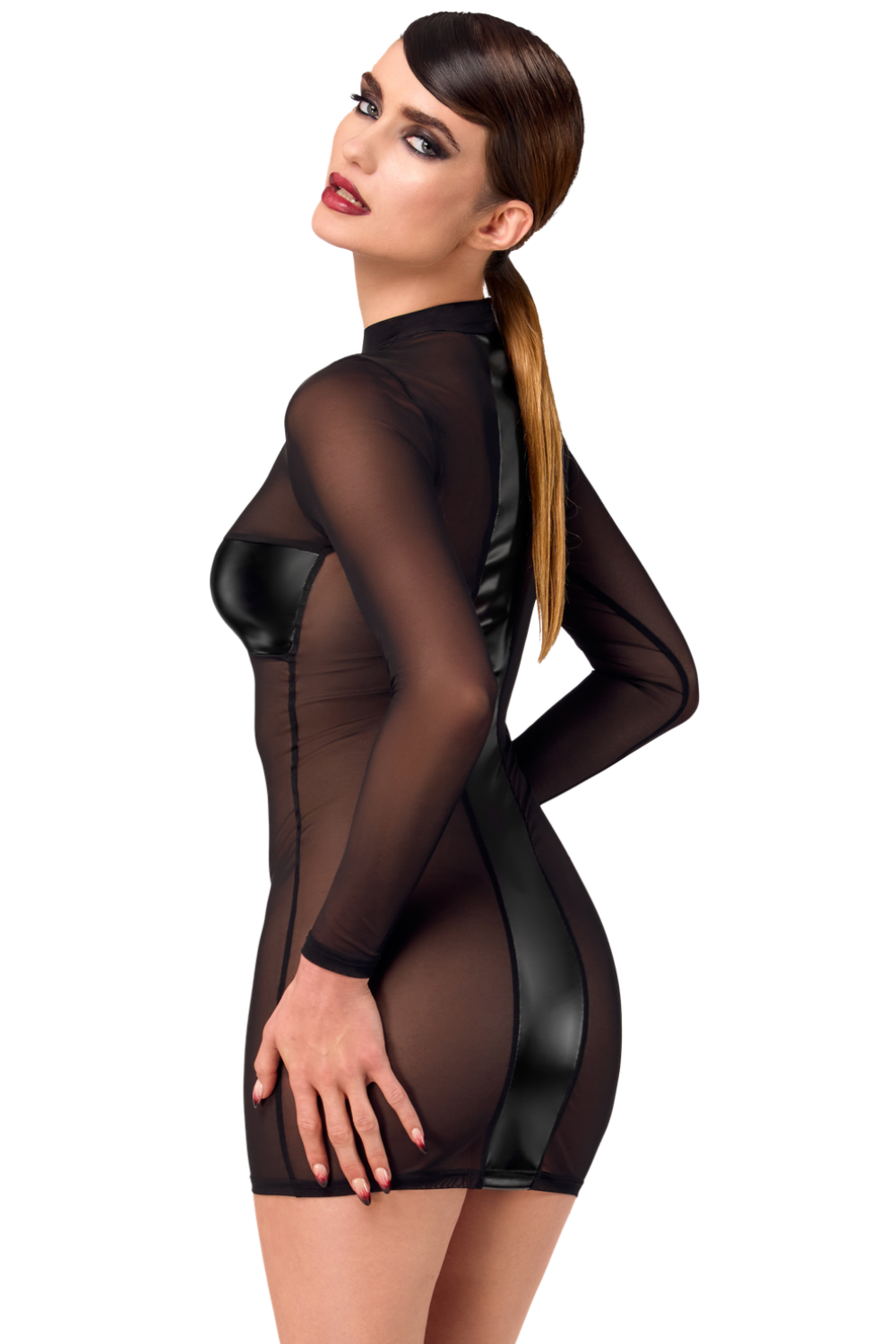 Robe Mystère Transparence et Wetlook - Noir Handmade