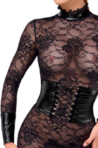 Robe Corset en Dentelle Noire - Noir Handmade