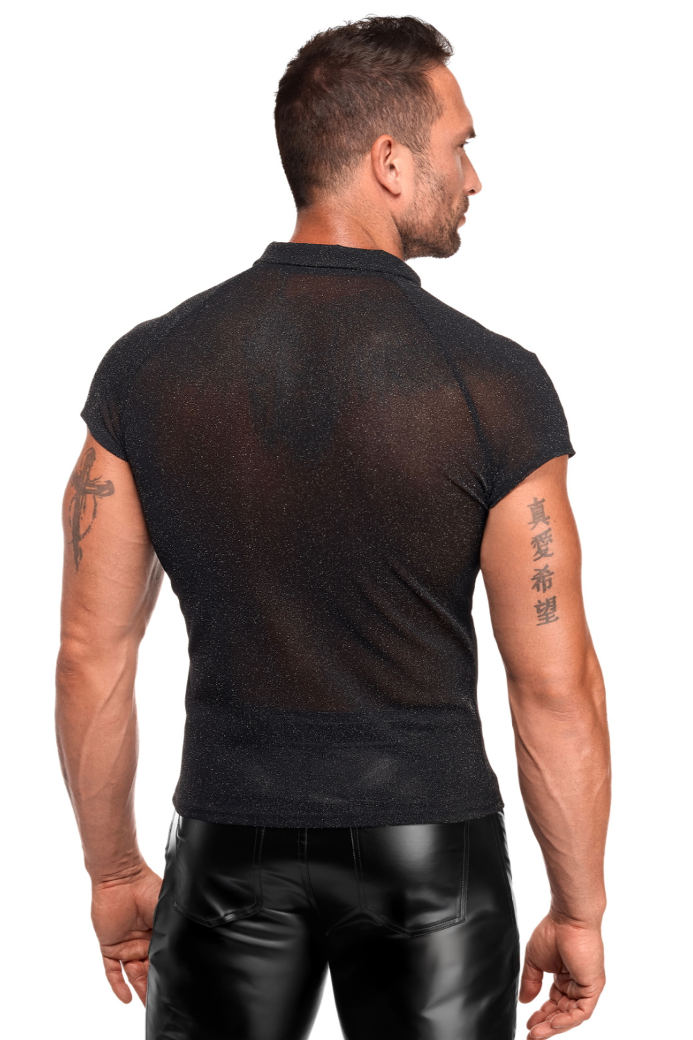 Polo transparent argenté - Noir handmade Image secondaire du produit