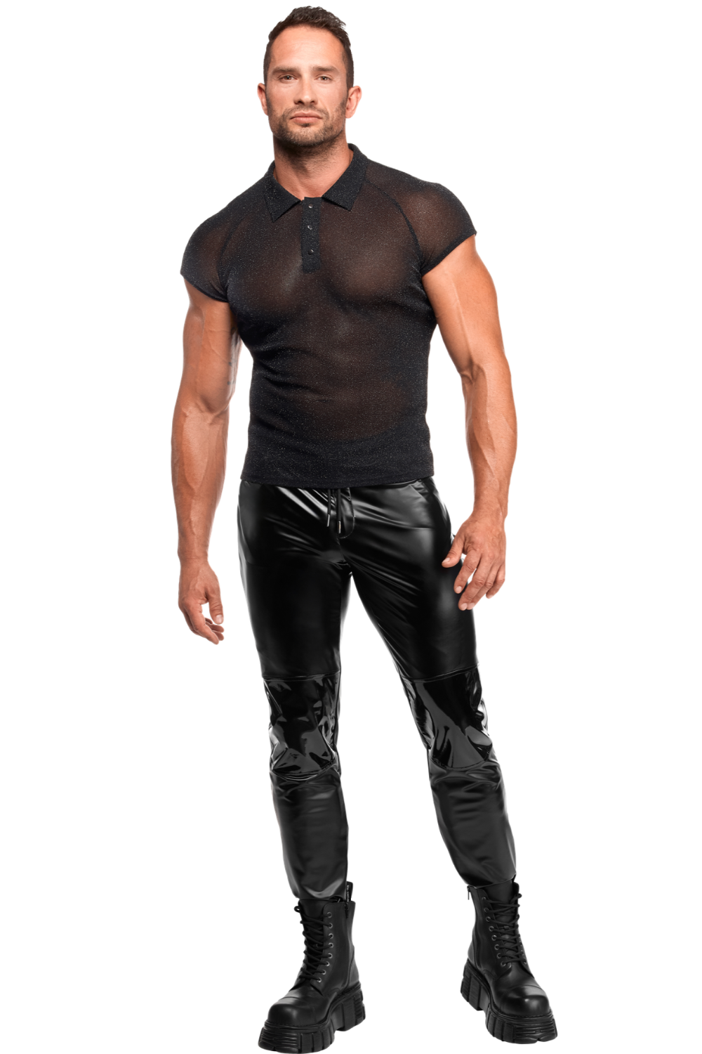 Polo transparent argenté - Noir handmade