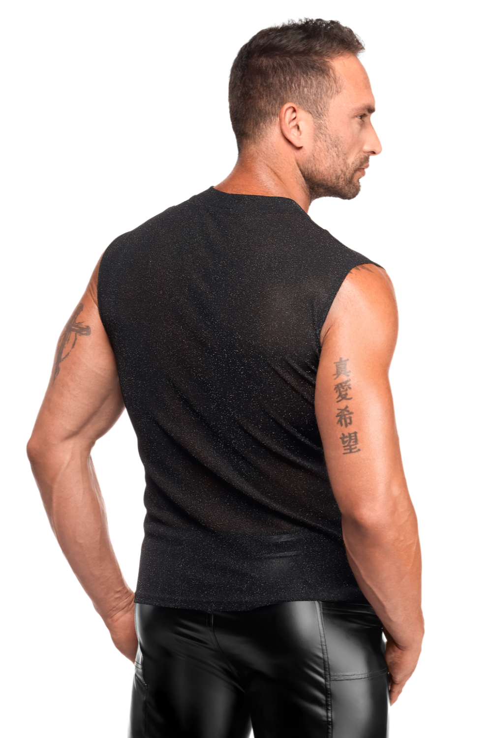 Débardeur transparent argenté - Noir Handmade