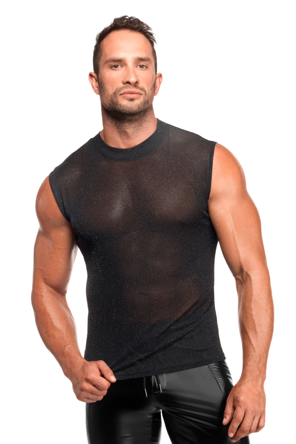 Débardeur transparent argenté - Noir Handmade