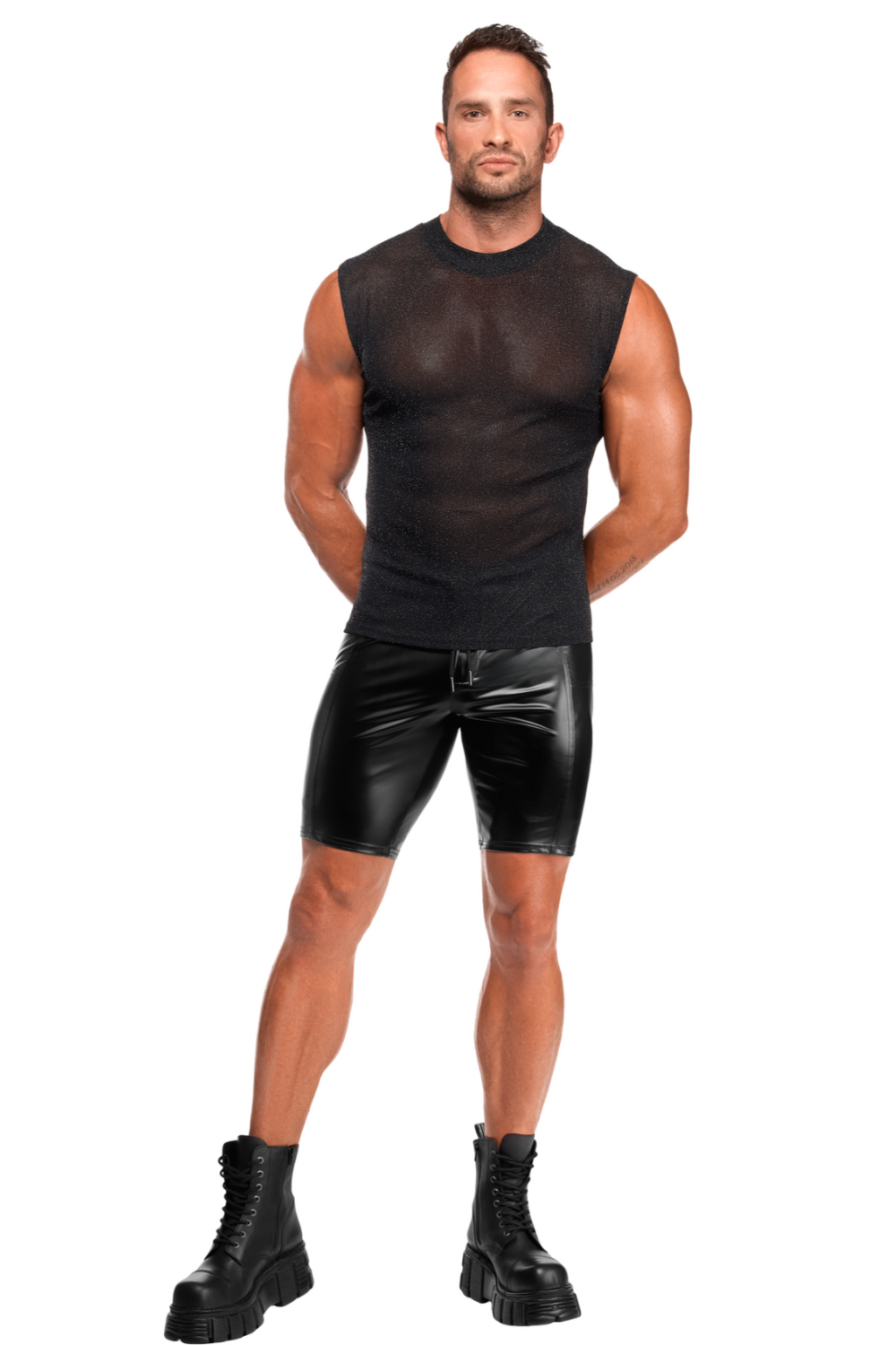 Débardeur transparent argenté - Noir Handmade