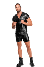 T-shirt à zip et capuche - Noir Handmade