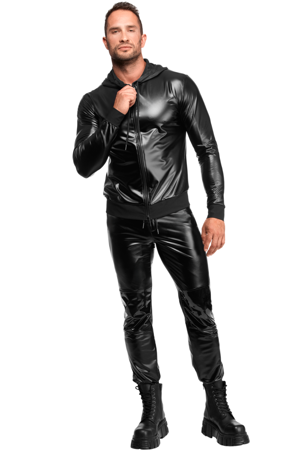 Pantalon effet wetlook - Noir Handmade