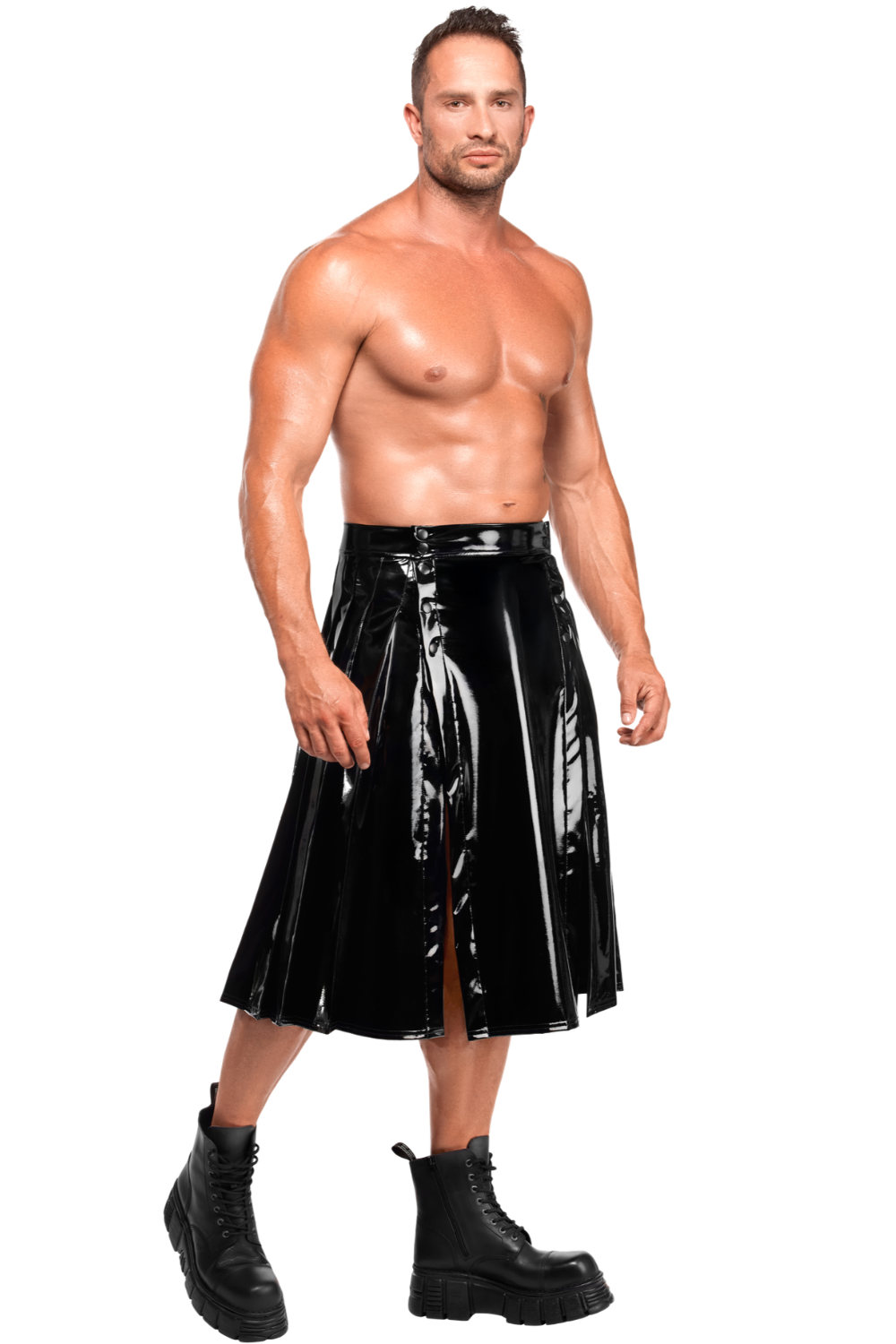 Jupe pvc brillant Homme - Noir Handmade