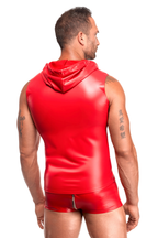 Haut à zip rouge - Noir Handmade