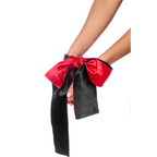 Accessoire coquin en satin réversible - Masque sensuel & lien délicat