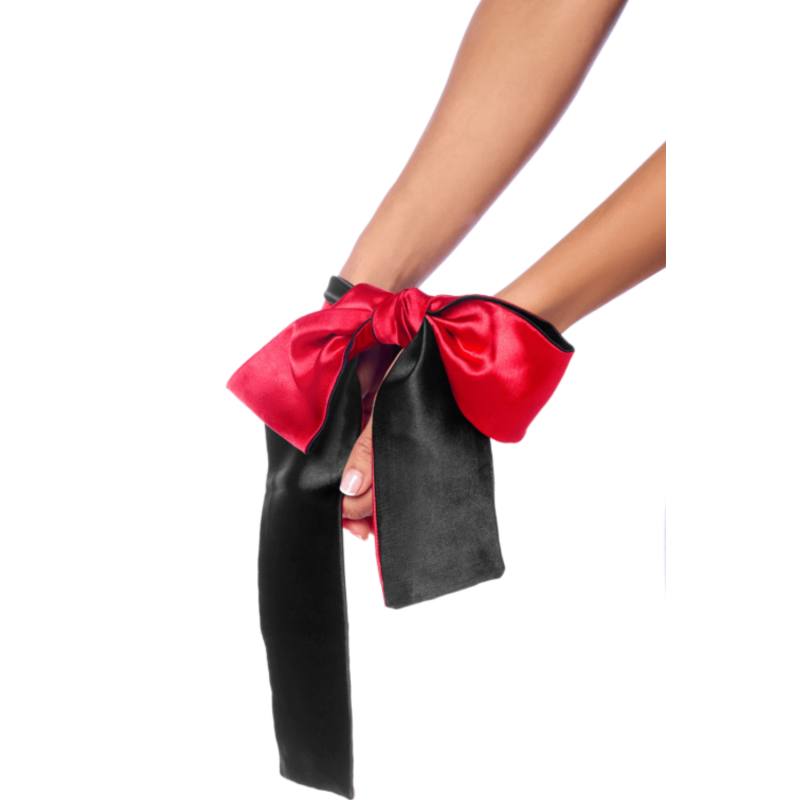 Accessoire coquin en satin réversible - Masque sensuel & lien délicat