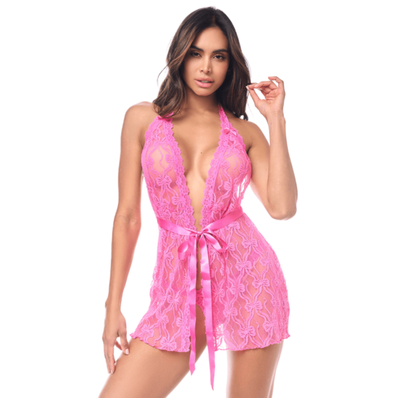 Babydoll sexy décolleté plongeant - Élégance coquine & douceur sensuelle