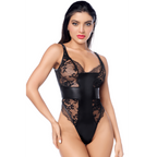 Body audacieux dentelle & similicuir - sensuel & affirmée