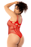 Body résille strass Rouge - Mapalé Grande Taille